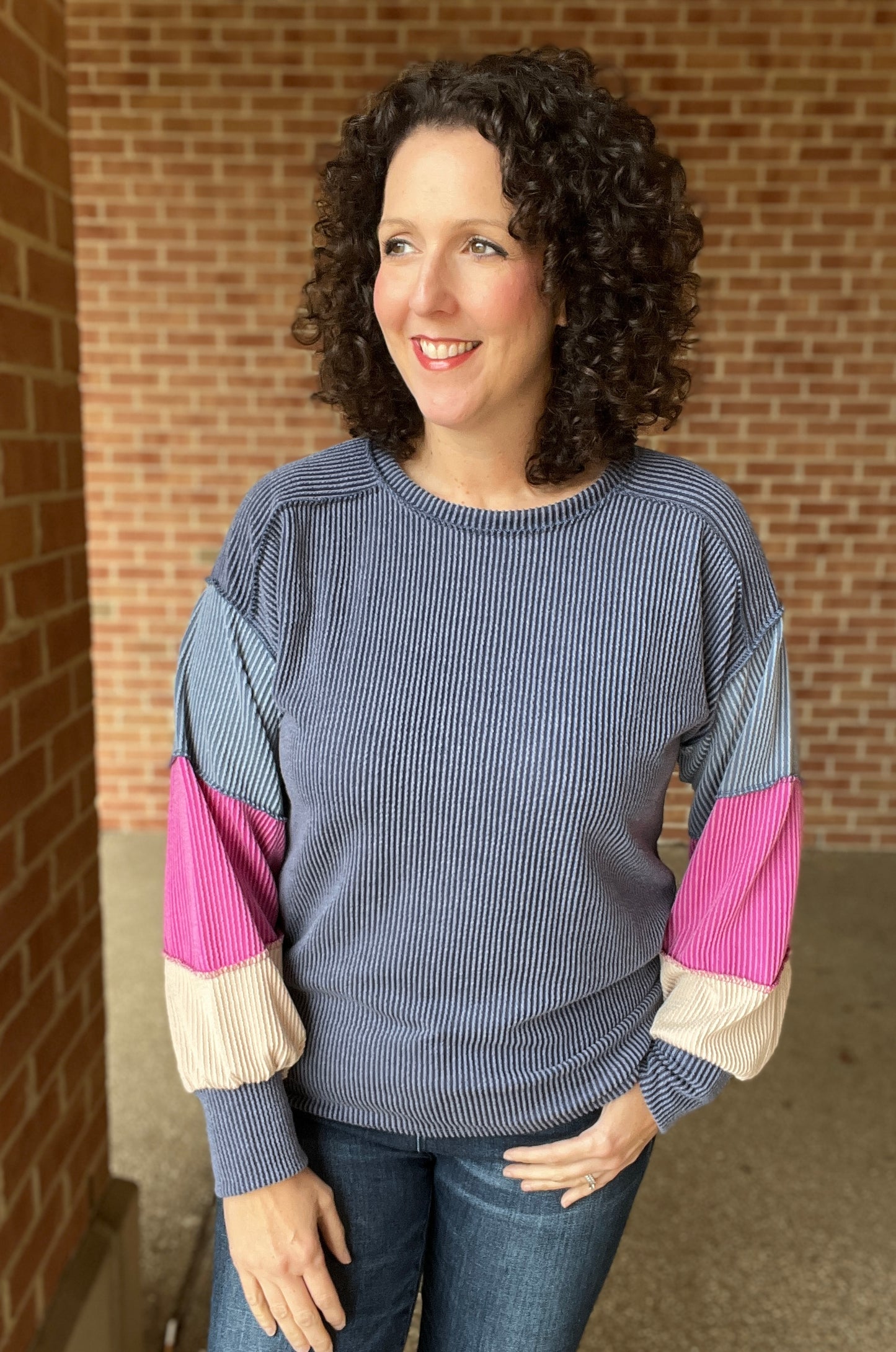 Corded Colorblock Top