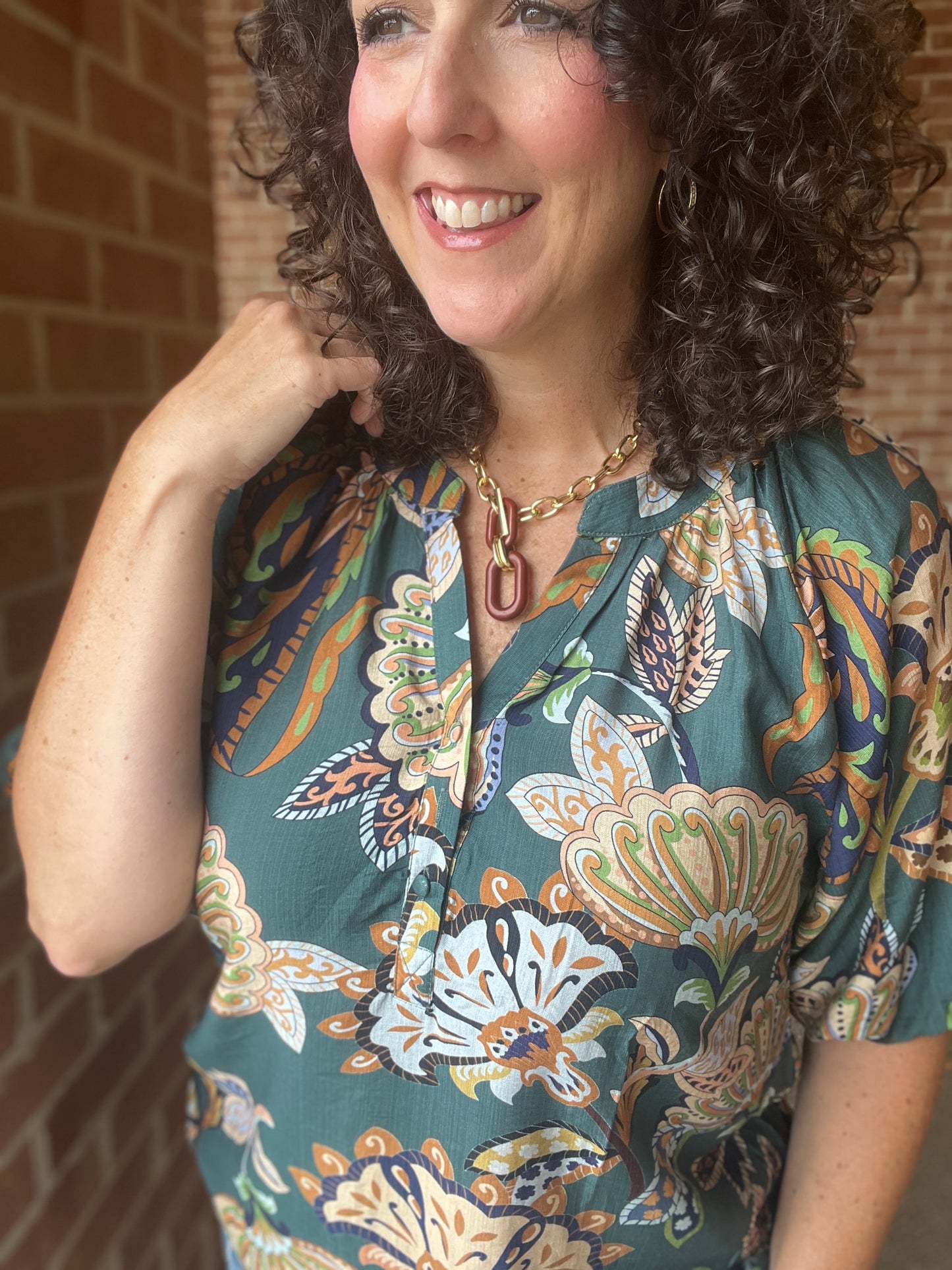 Boho Paisley Puff Sleeved Top