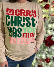 Load image into Gallery viewer, MERRY CHRISTMAS YOU FILTHY ANIMAL Graphic Tee