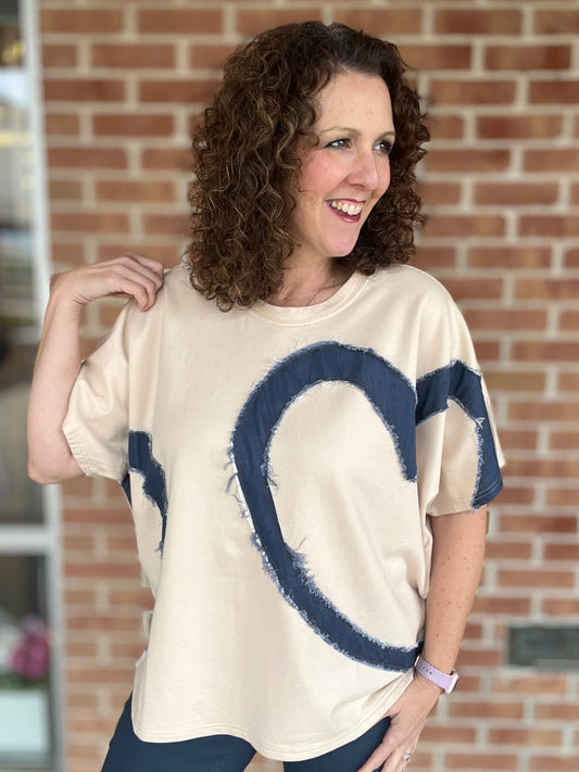 Dolman Denim Heart Top