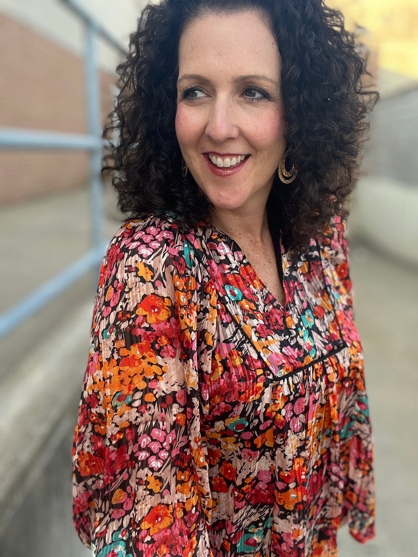 Sheer Autumn Floral Top