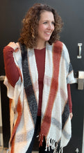 Load image into Gallery viewer, Autumn Plaid Kimono with Fringe
