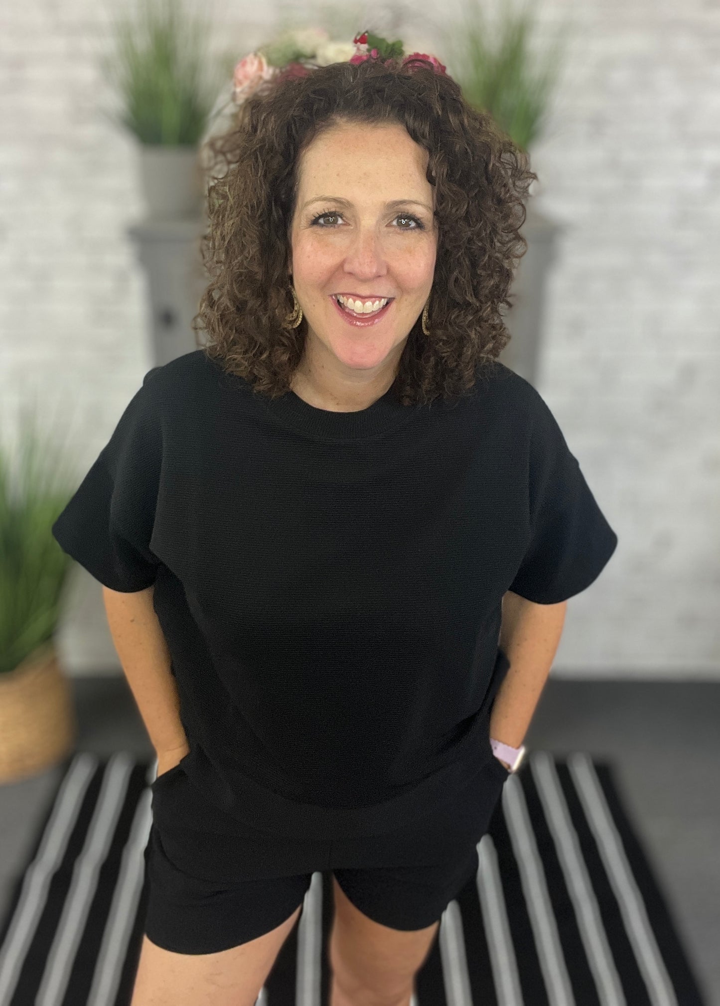 Chic Ribbed Top and Shorts Set