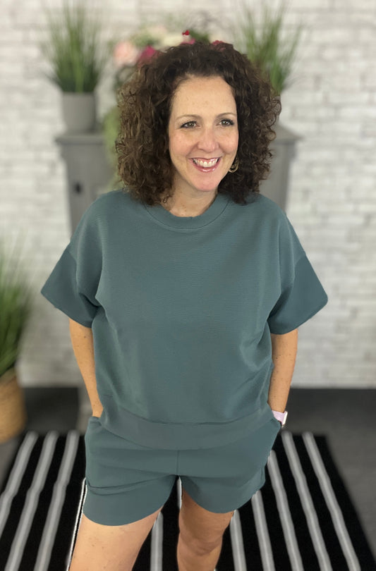 Chic Ribbed Top and Shorts Set