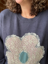 Load image into Gallery viewer, Lace and Pearl Flower Sweater