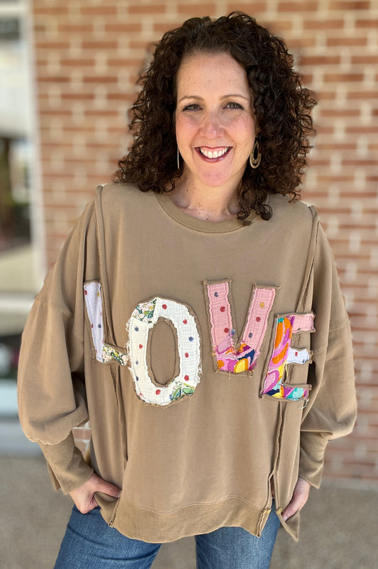 L O V E Patched Sweatshirt