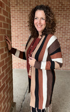 Load image into Gallery viewer, Mixed Stripe Pointelle Knit Cardigan