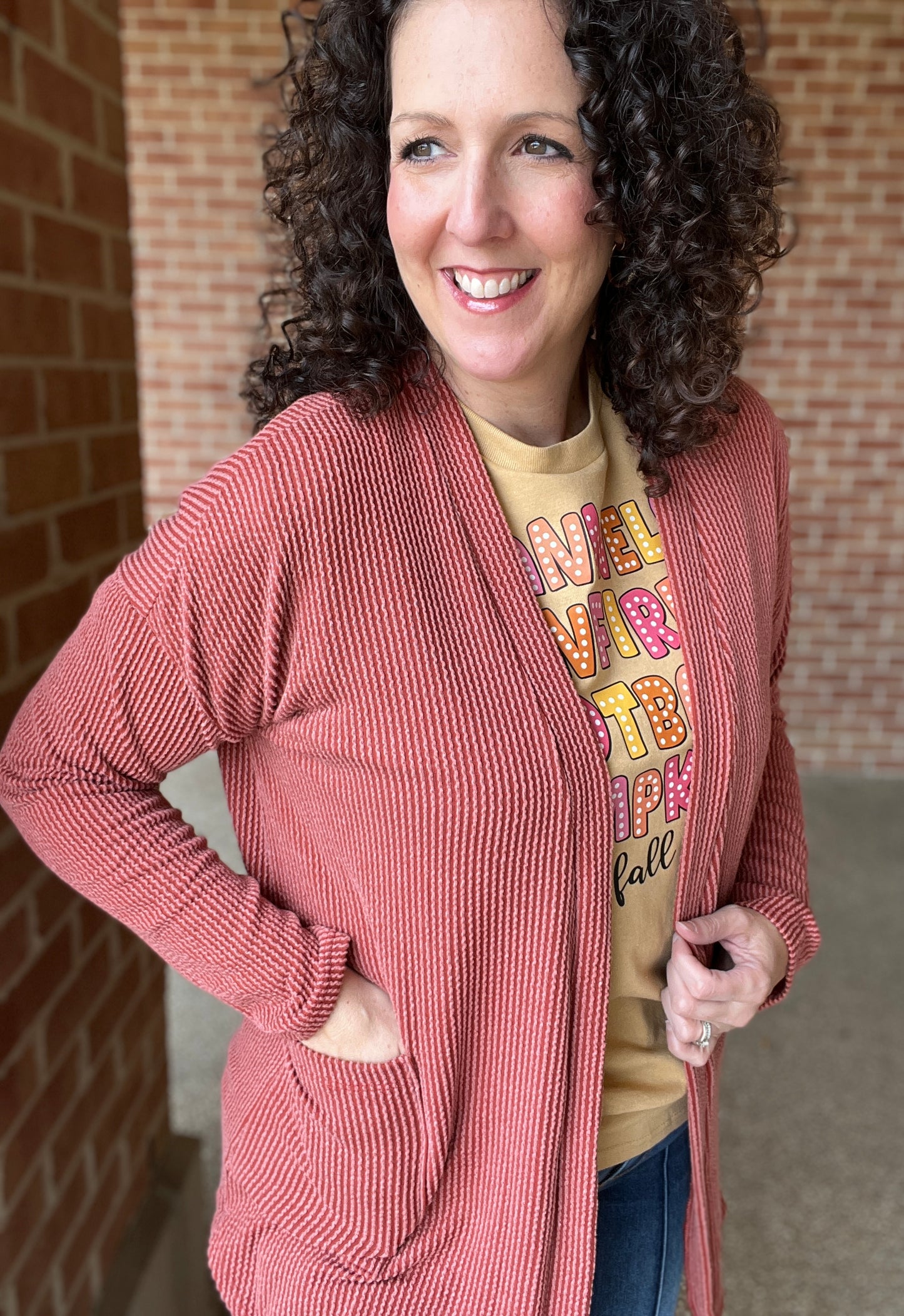 Corded Cardigan with Pockets