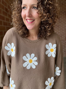 Embroidered Flower Sweater