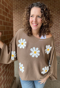 Embroidered Flower Sweater