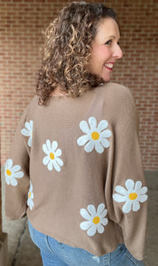 Embroidered Flower Sweater