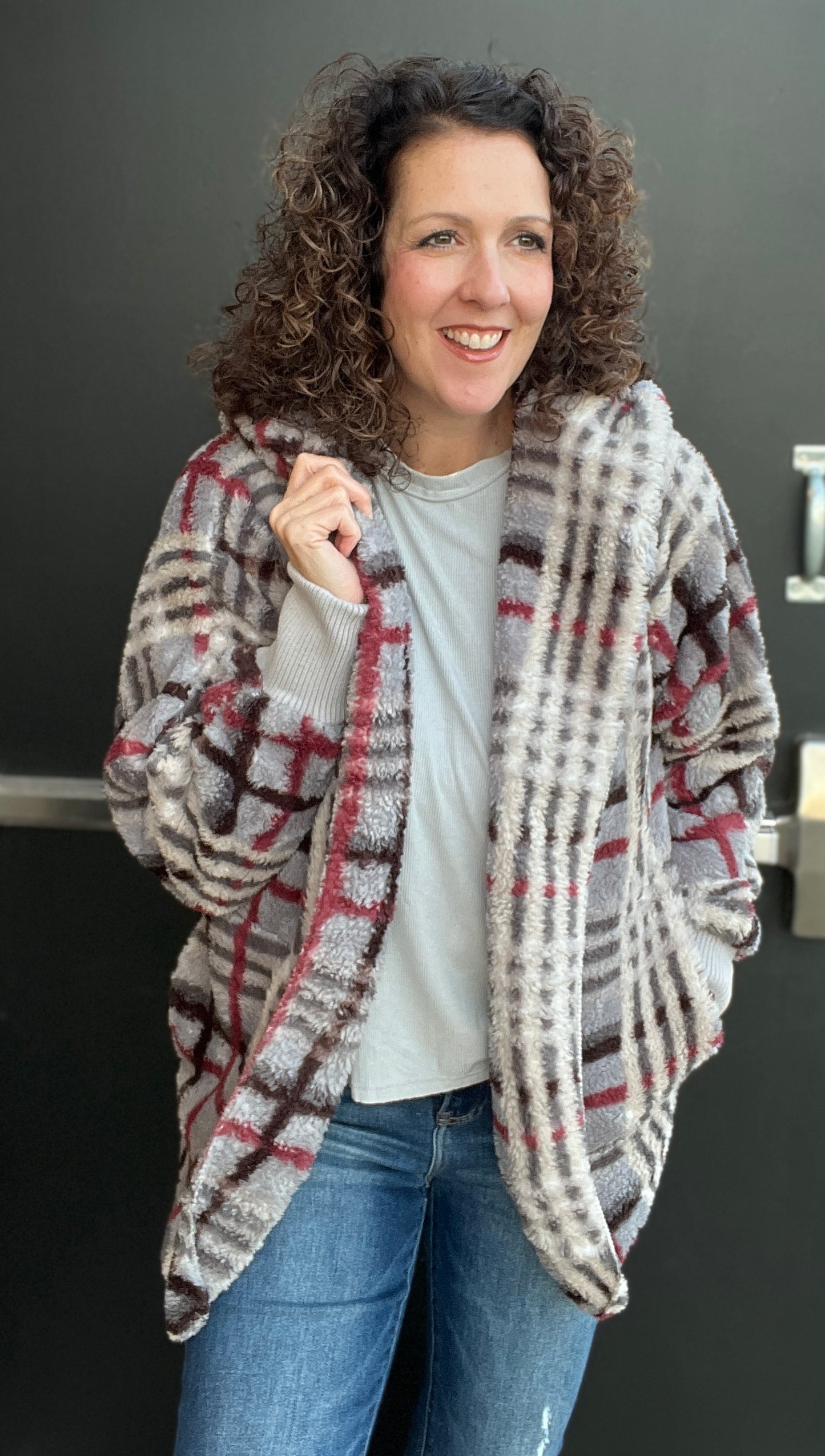 Cozy Plush Plaid Hoodie