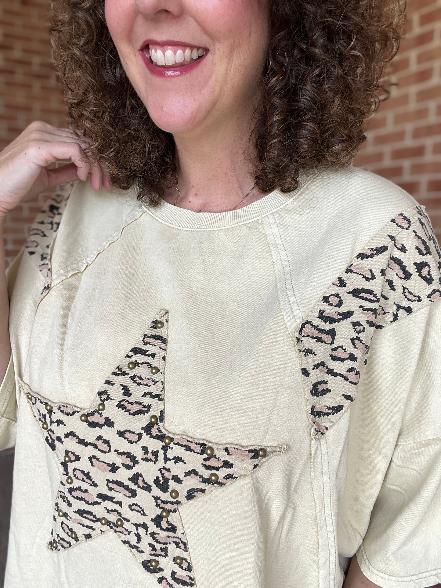 Animal Star Patched Top