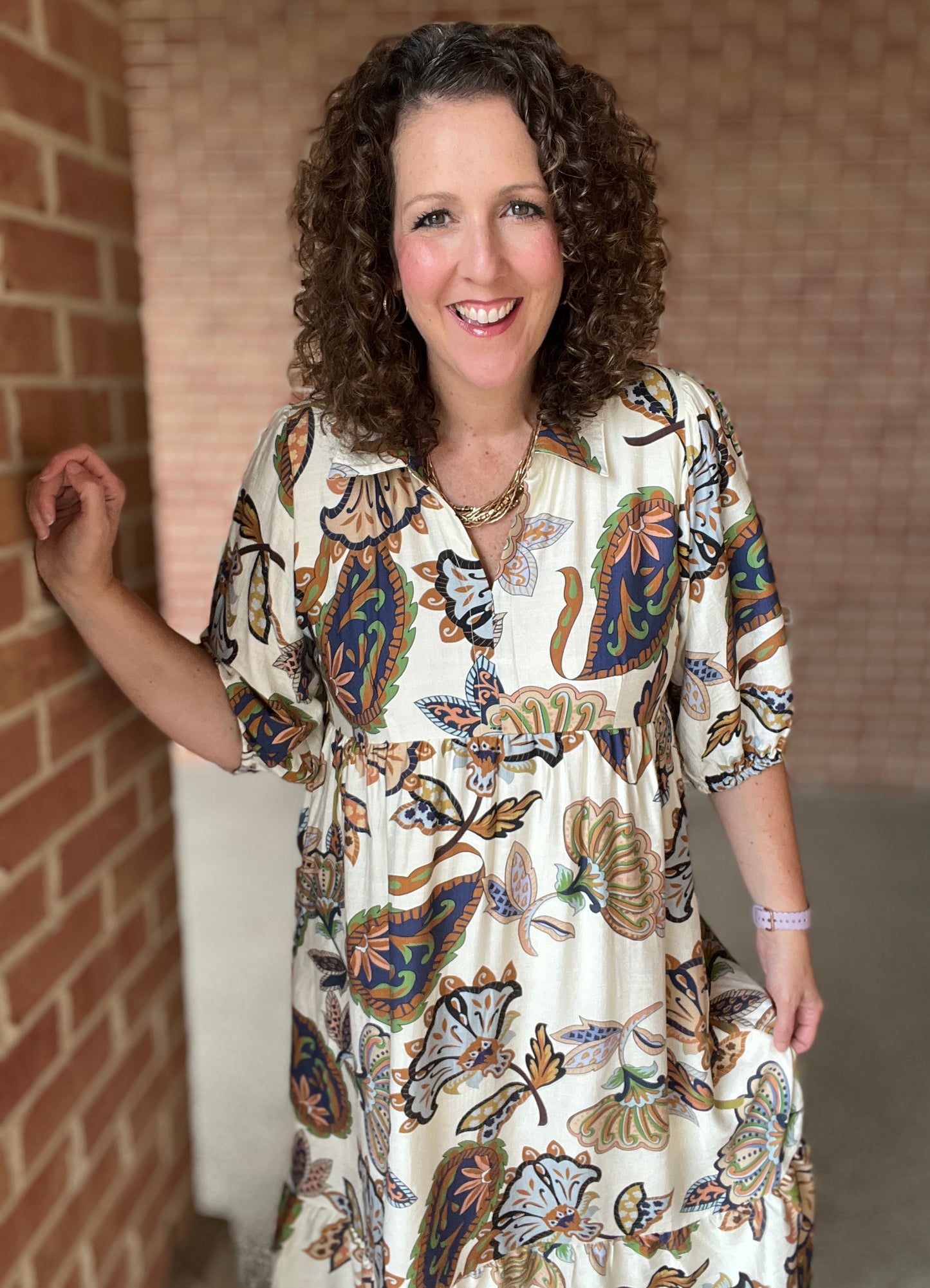 Boho Paisley Midi Dress