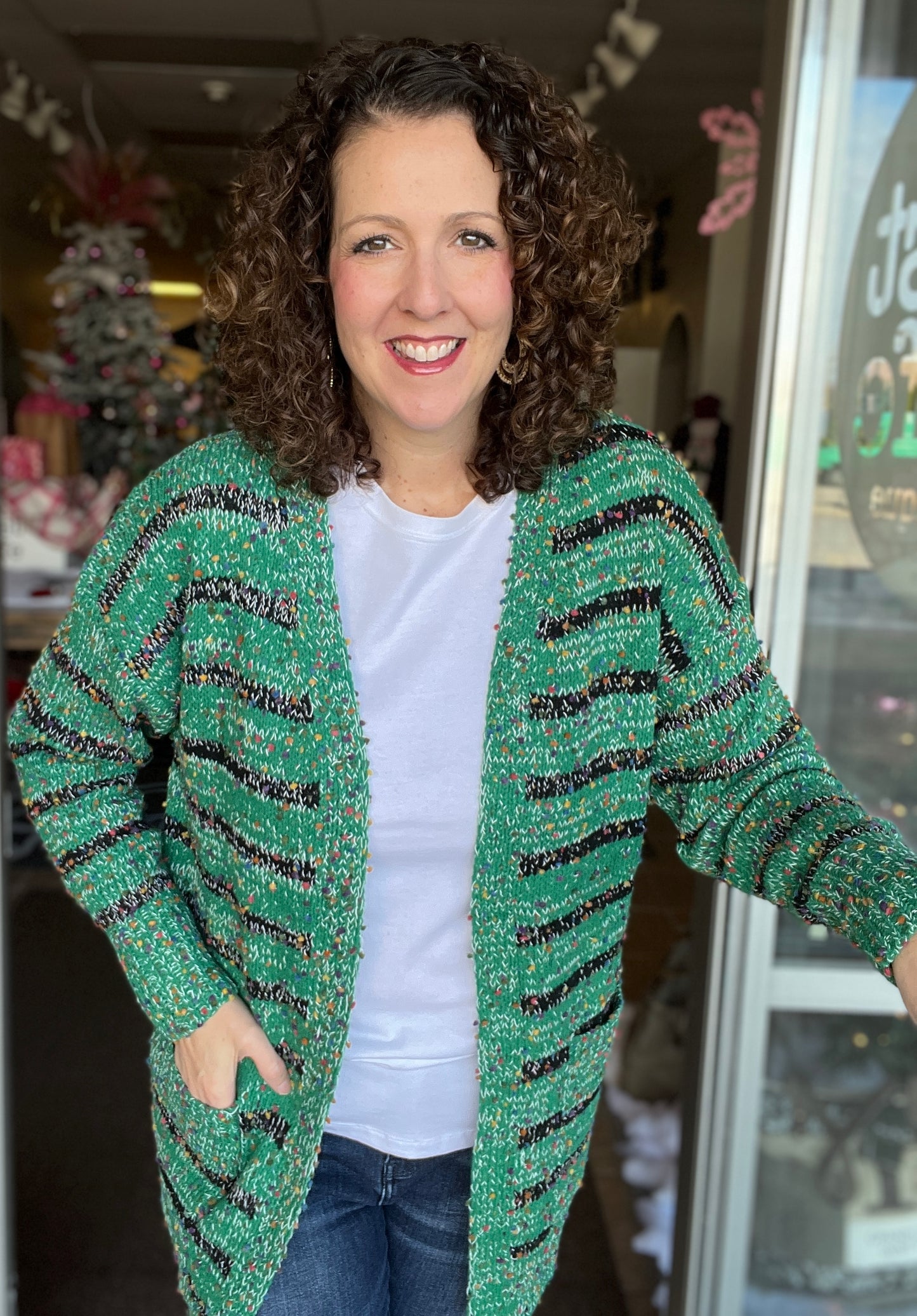 Confetti Dot Stripe Cardigan