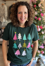 Load image into Gallery viewer, EMERALD AND PINK TREES Graphic Tee