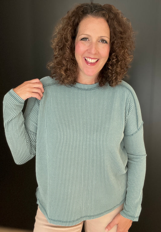 Corded Dolman Long Sleeve Top