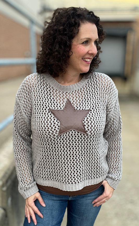 Mesh Sweater with Star