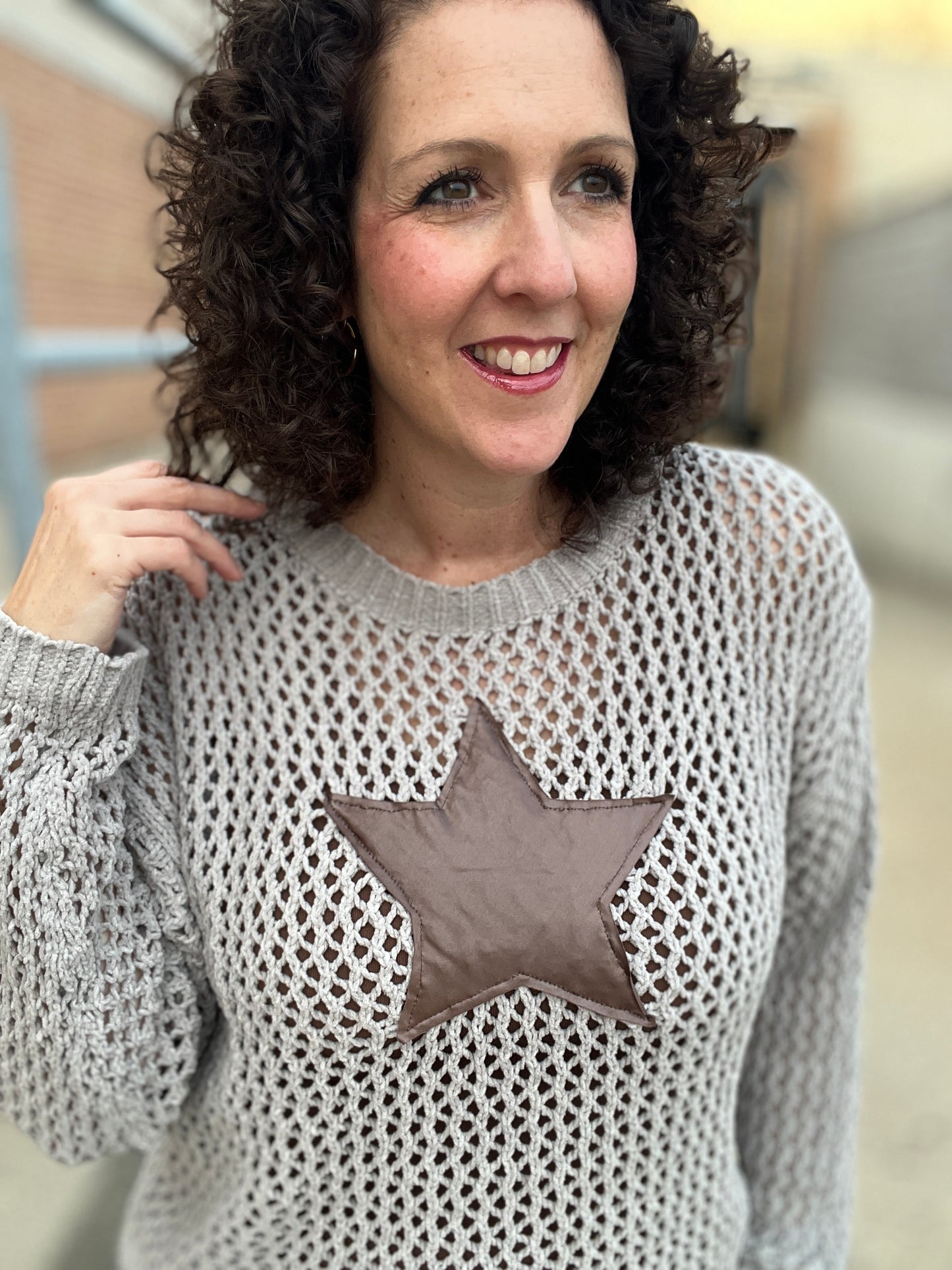 Mesh Sweater with Star