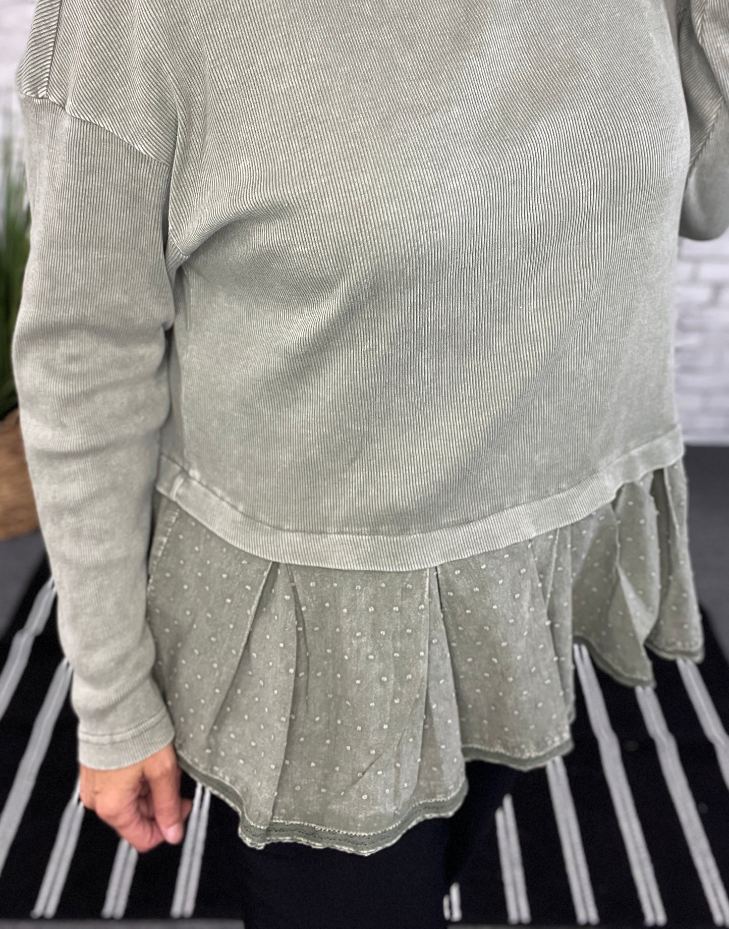 Textured Bottom Peplum Top