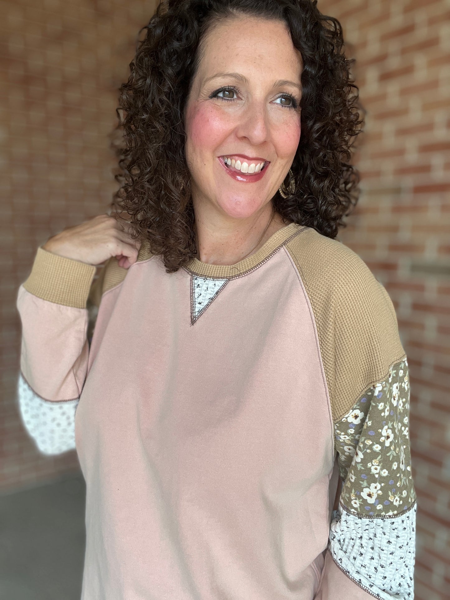 Patched Sleeve Pullover