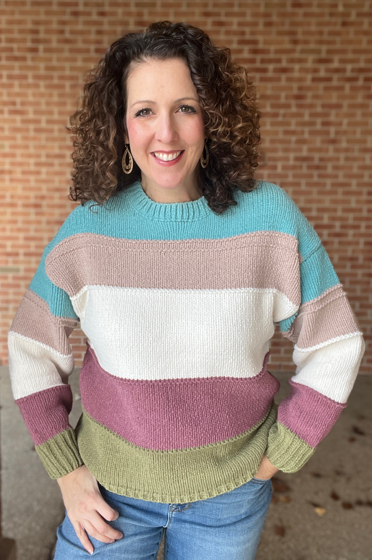 Cozy Chenille Color Block Sweater