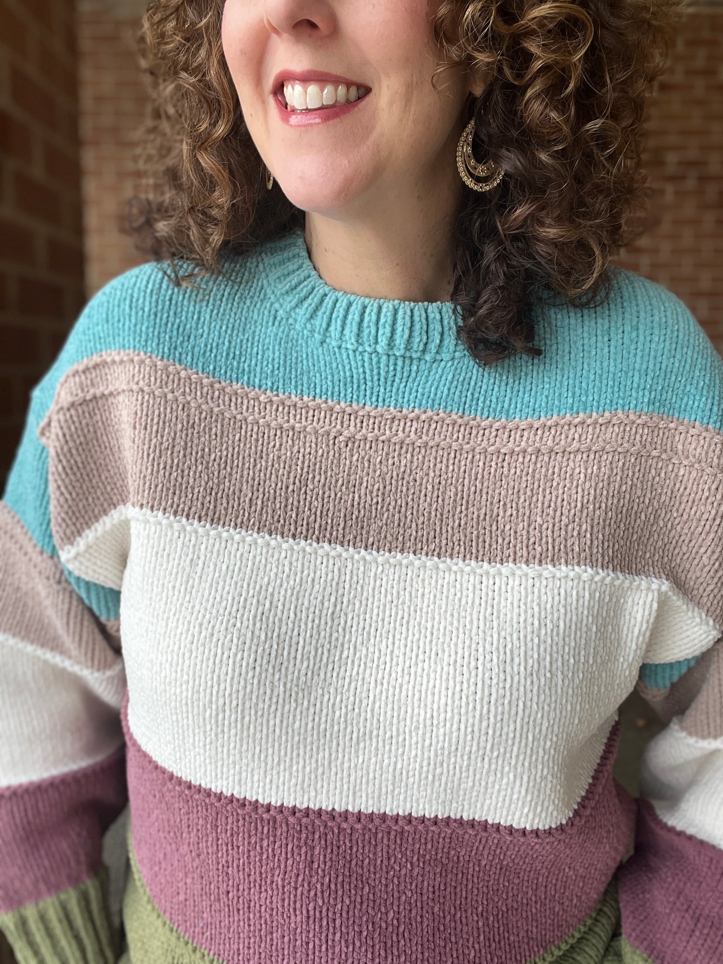 Cozy Chenille Color Block Sweater