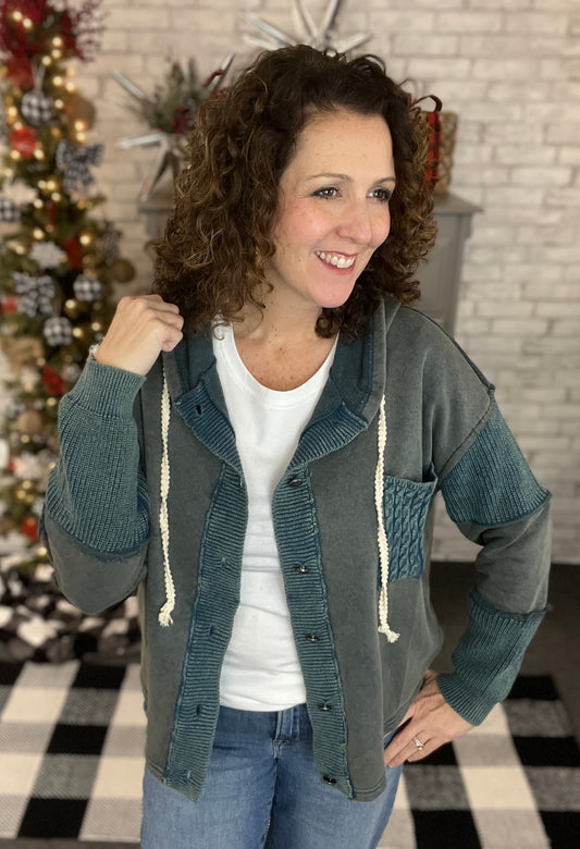 Cozy Mixed Knit Hoodie