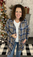 Load image into Gallery viewer, Plaid Shirt Dress with Animal Trim
