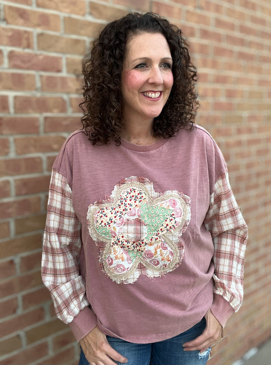 Flower Patch and Plaid Top