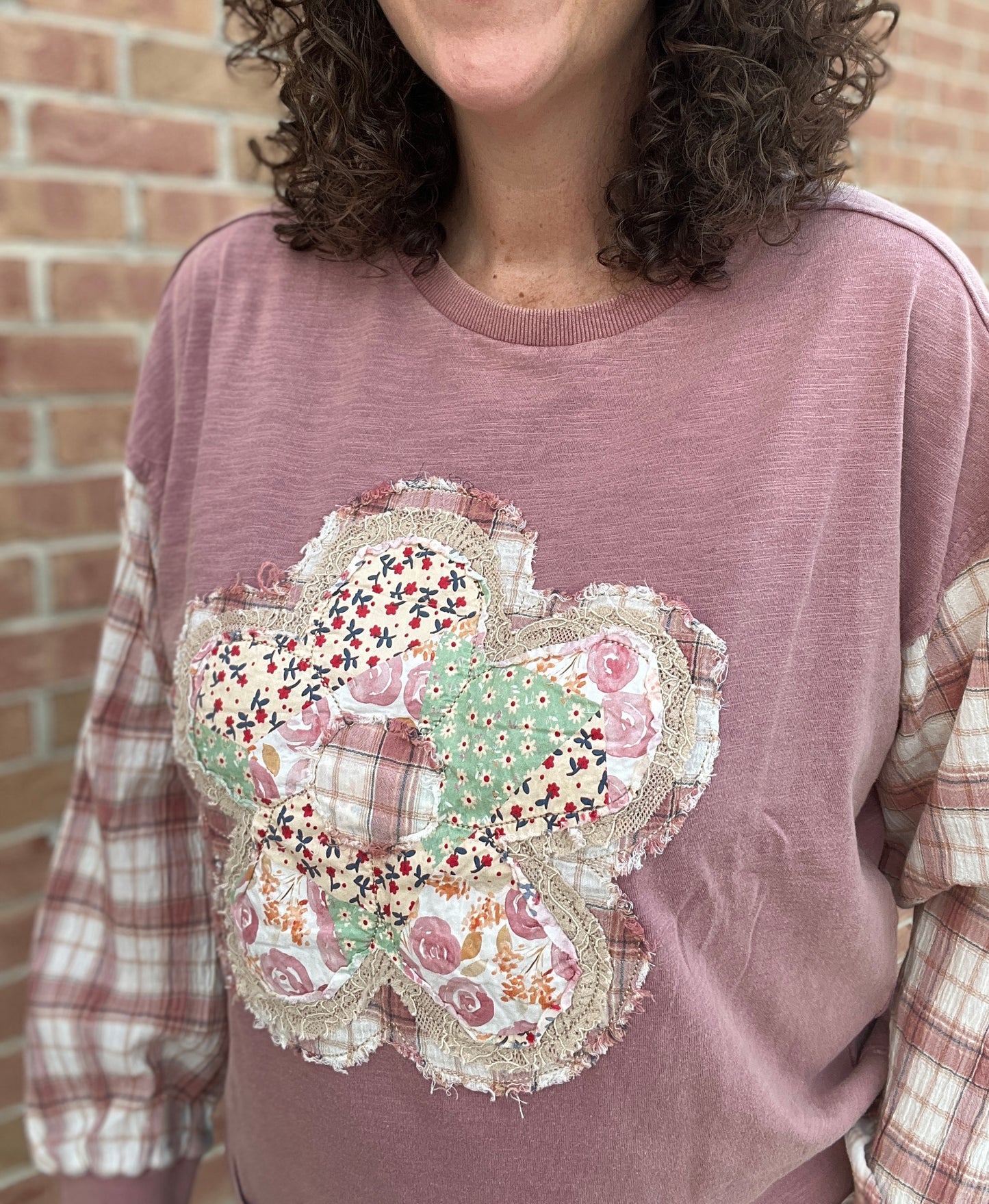 Flower Patch and Plaid Top