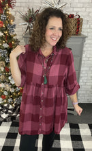 Load image into Gallery viewer, Big Check Plaid Shirt Dress