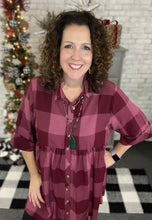 Load image into Gallery viewer, Big Check Plaid Shirt Dress