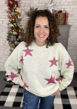 Load image into Gallery viewer, Pink Sparkle Star Sweater