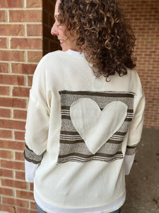 Heart Patch Waffle Knit Top
