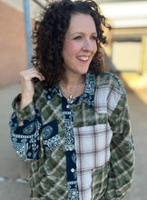 Load image into Gallery viewer, Vintage Patched Plaid Shirt