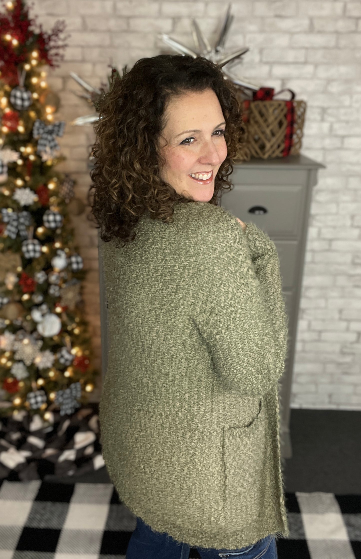 Open Fuzzy Knit Cardigan