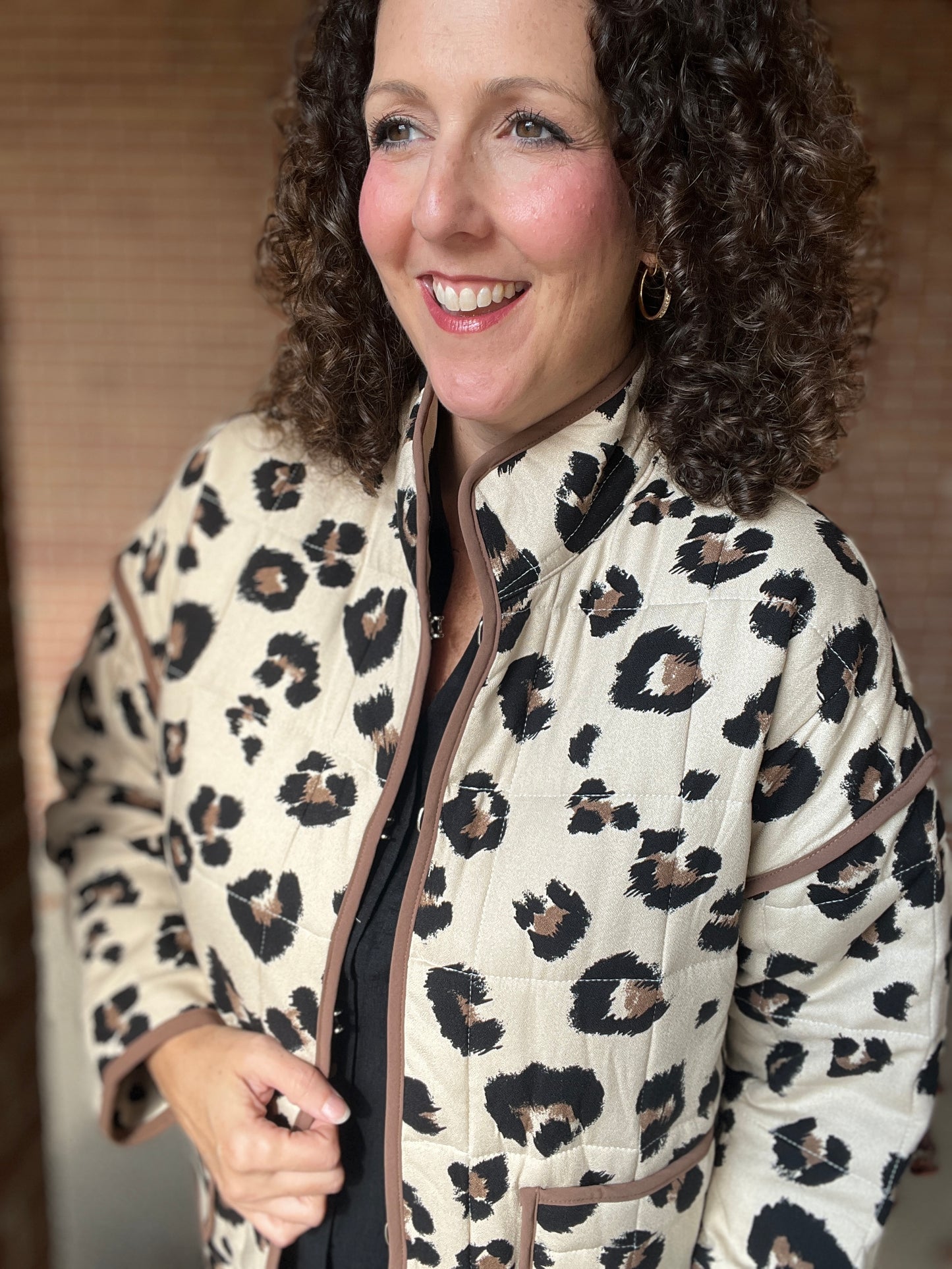 Quilted Leopard Print Jacket