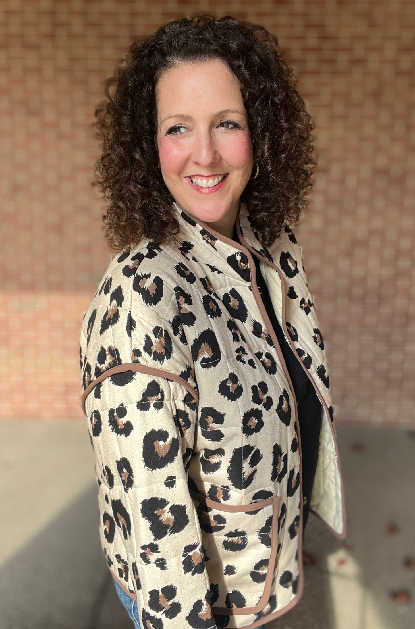 Quilted Leopard Print Jacket