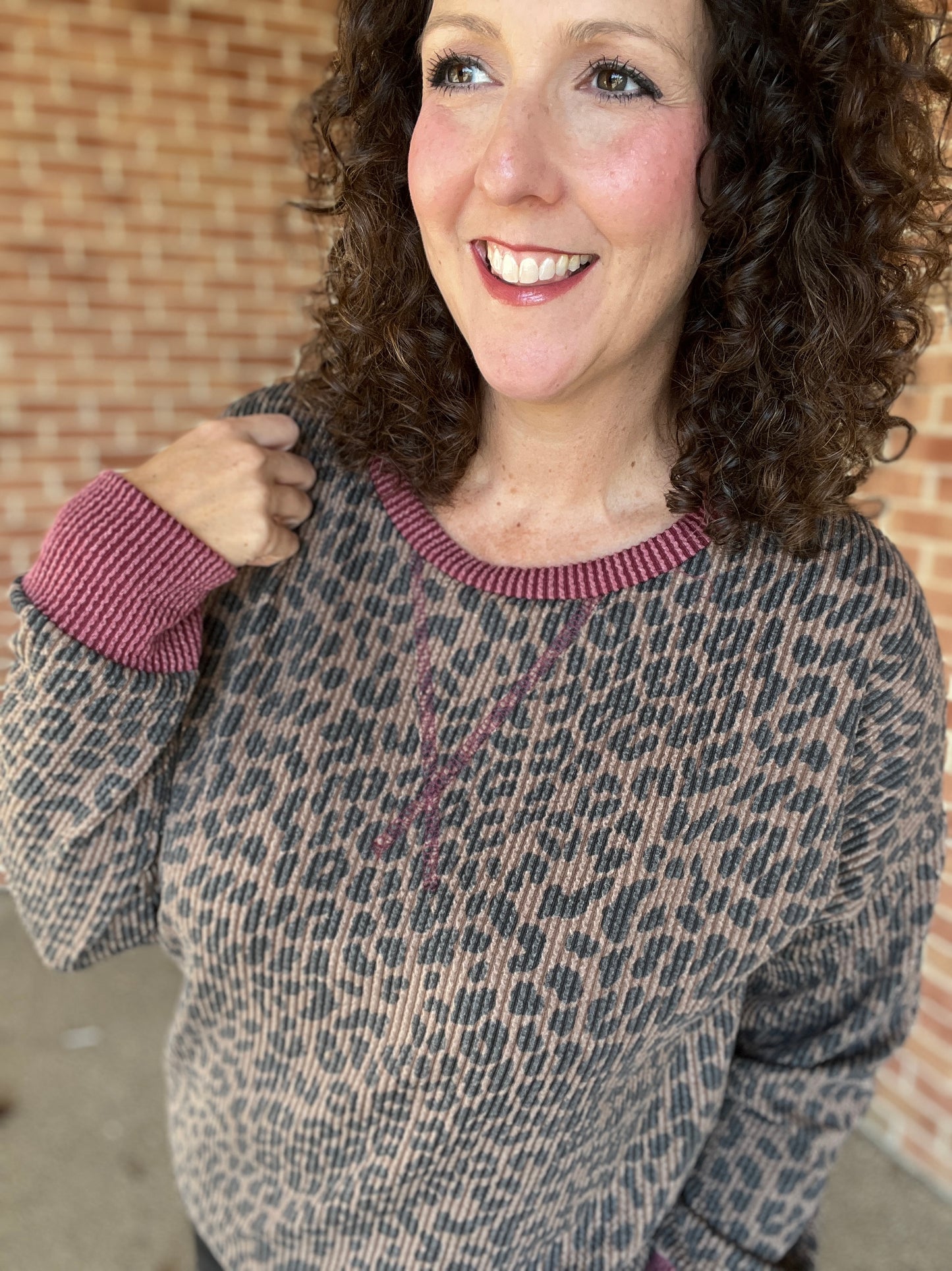 Corded Leopard Print Top
