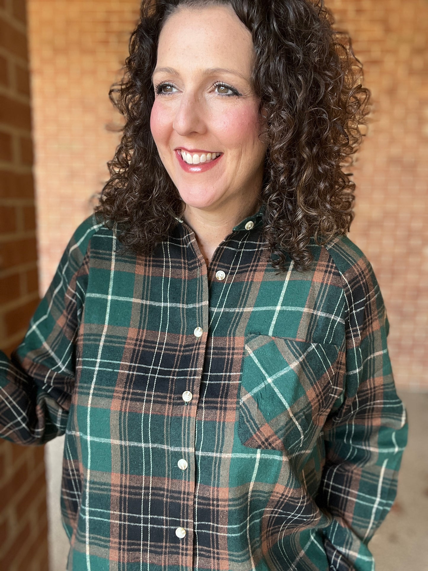 Green Plaid Flannel Shirt