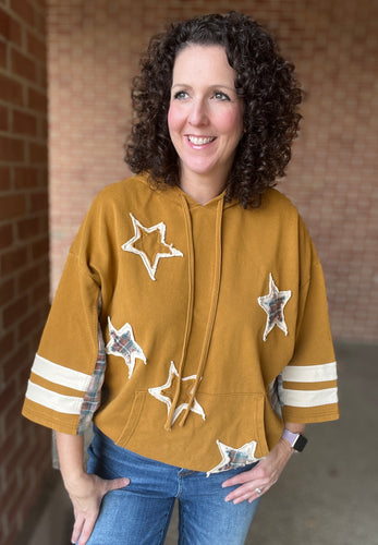 Mustard Star Patch Hoodie