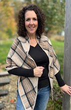 Load image into Gallery viewer, Plaid Shawl with Whipstitched Edge