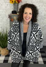 Load image into Gallery viewer, Mixed Square Knit Open Cardigan