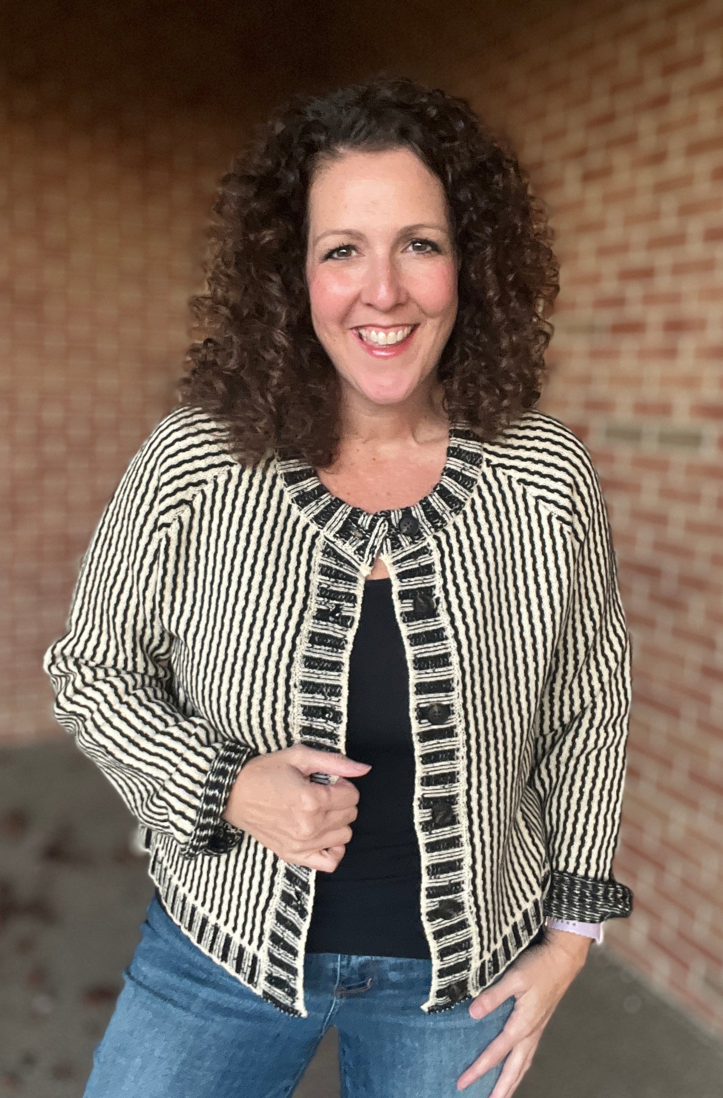 Two Toned Cardigan Sweater