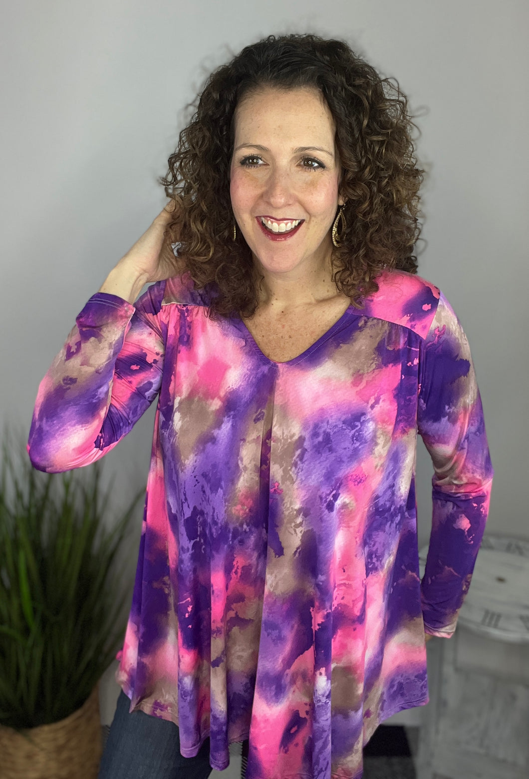 Tie Dye Swing Tunic Top