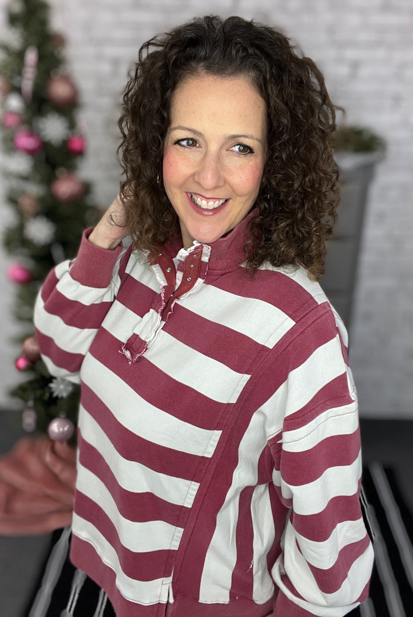 Rugby Stripe Mineral Wash Top