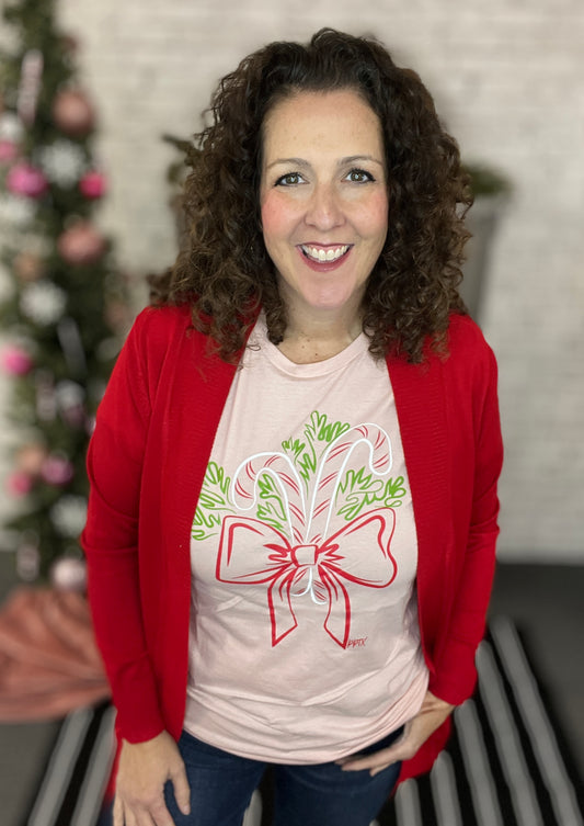 BLUSH CANDY CANE Graphic Tee