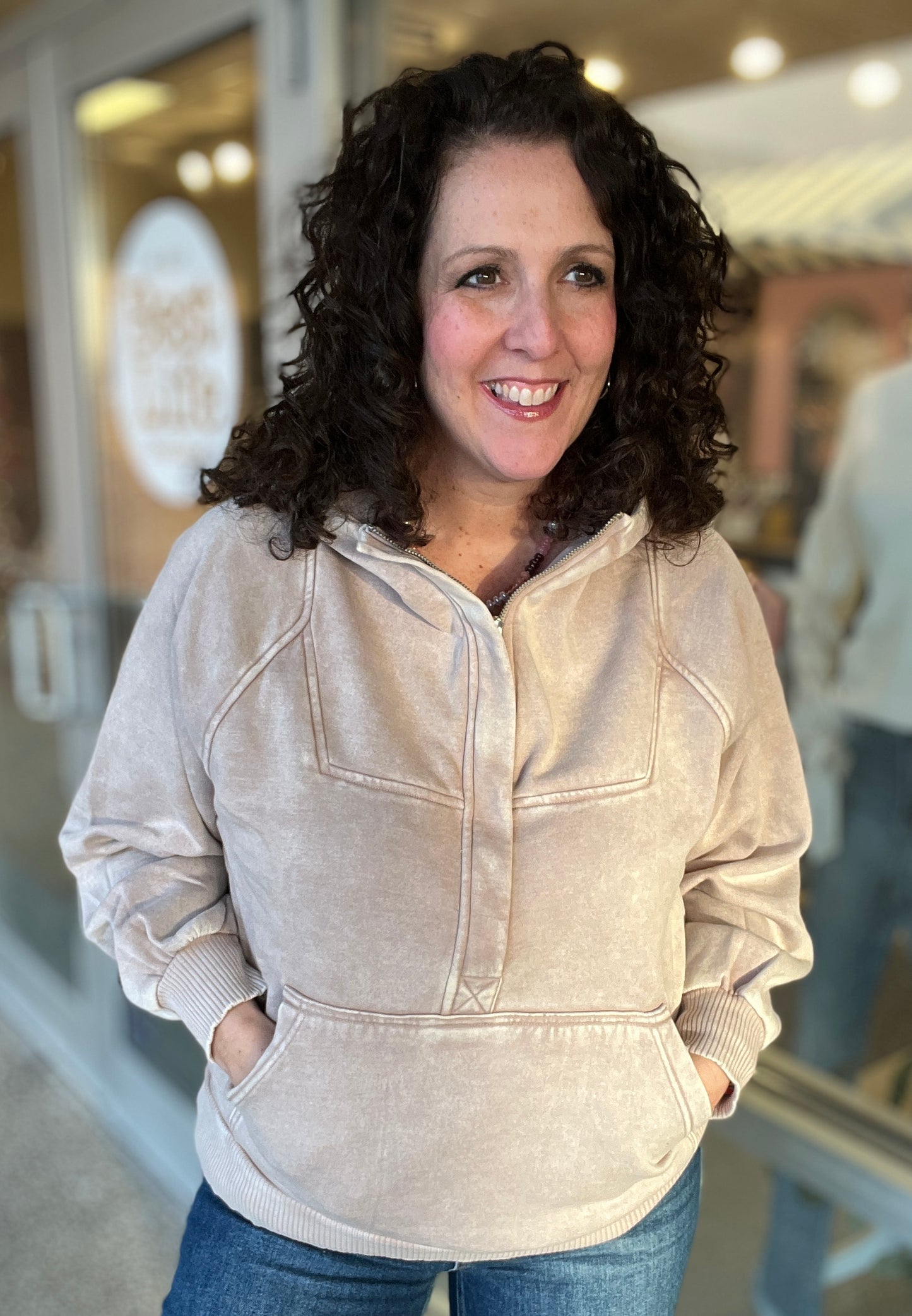 1/4 Zip Acid Wash Pullover