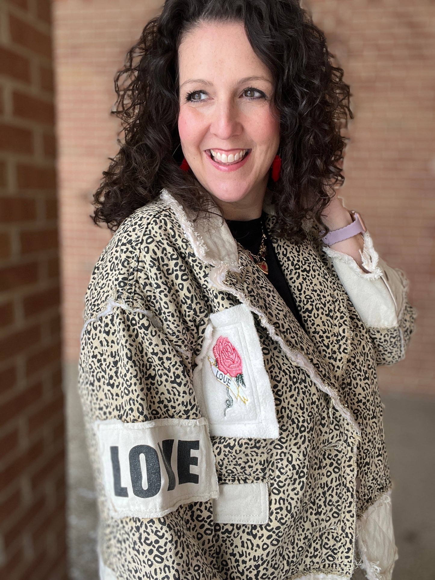 Leopard LOVE Blazer-Style Jacket